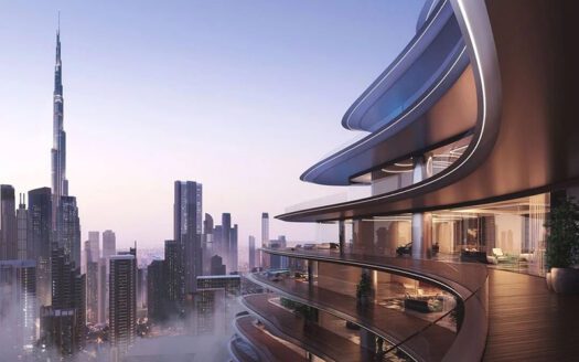 a balcony view on burj khalifa