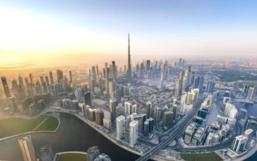 Downtown Dubai chopper view