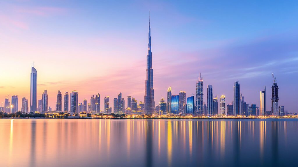 Dubai downtown skyline view