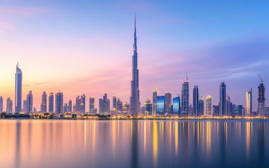 Dubai downtown skyline view