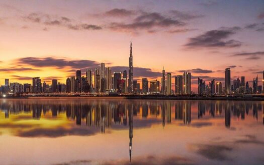 dubai skyline sunset