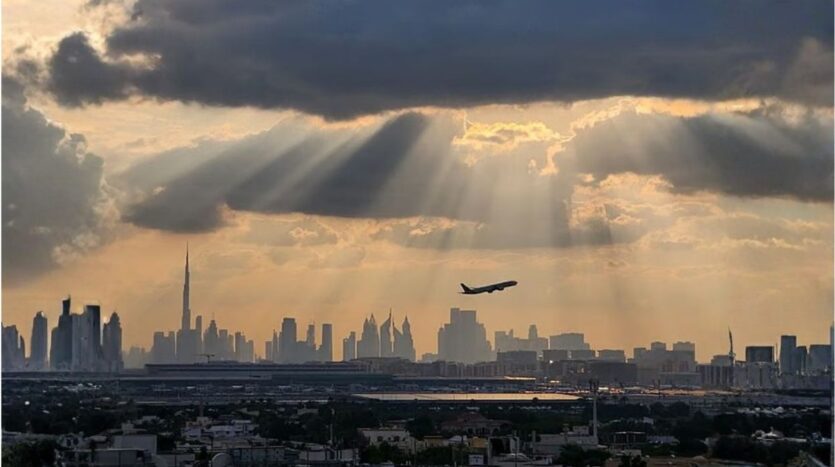 Dubai sky with clouds